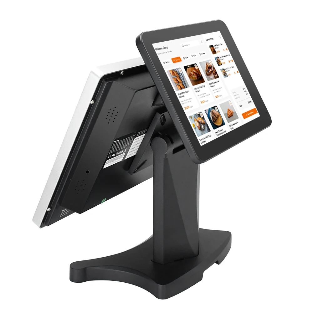 15 Inch Dual Touch Screen Machine Windows Restaurant Point of Sales Systems POS Electronic Smart Cash Register