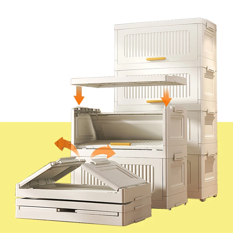 Multi Layers 6 Cabinet Foldable Clothes Boxes Shoes Toys Food Organizer Storage Container Boxes Bins with Lid for Clothes