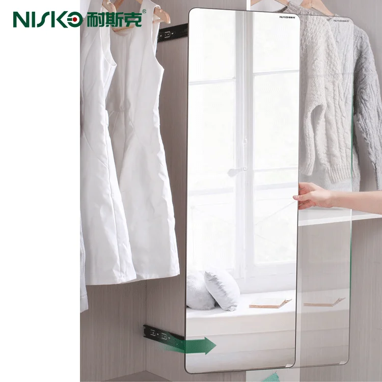 Bedroom Wardrobe Accessories Pull Out Rotating mirror Cabinet Inside Full-Length Dressing Mirror