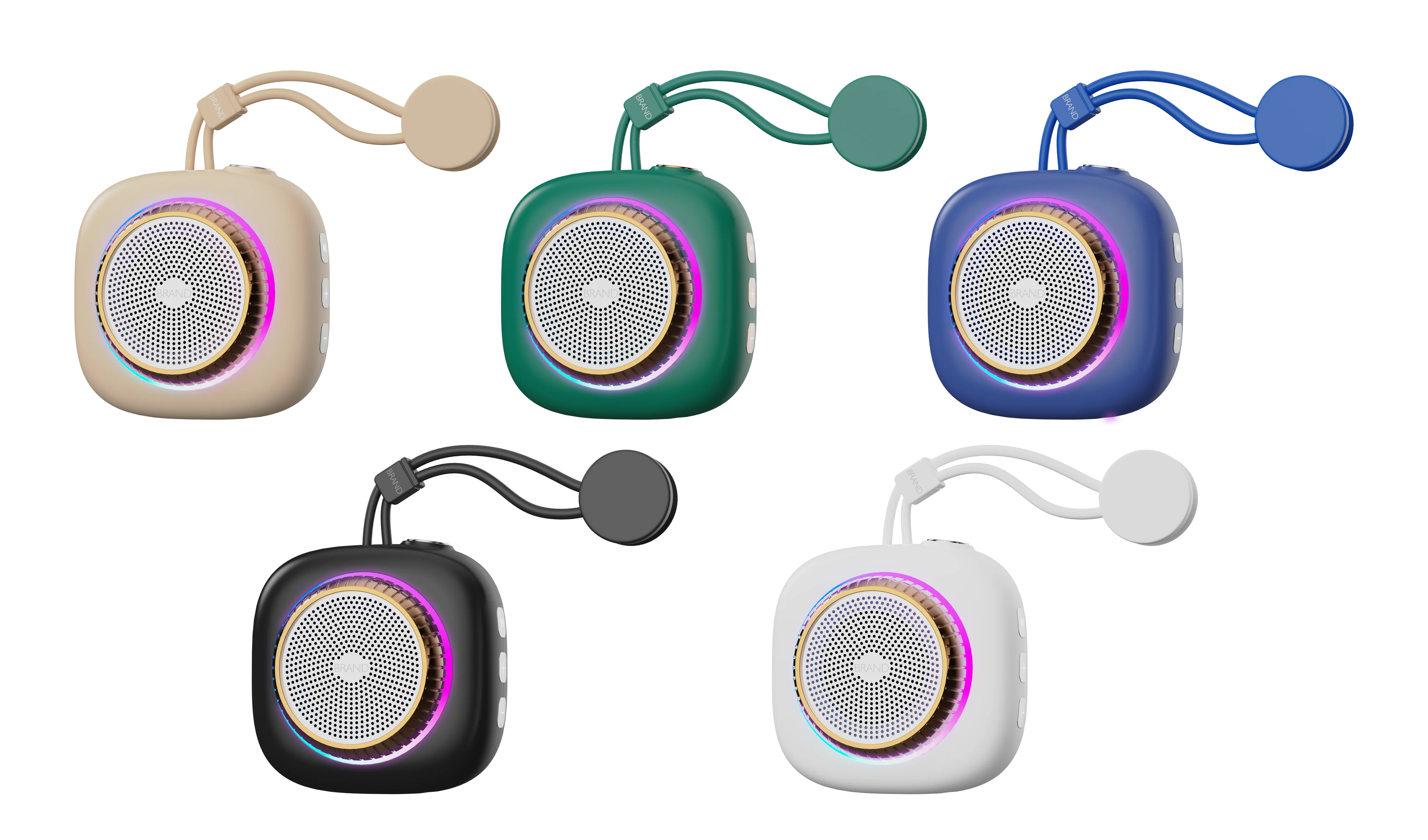 Promotional Gift Portable Mini Colorful RGB Wireless Bt Speaker With FM Radio