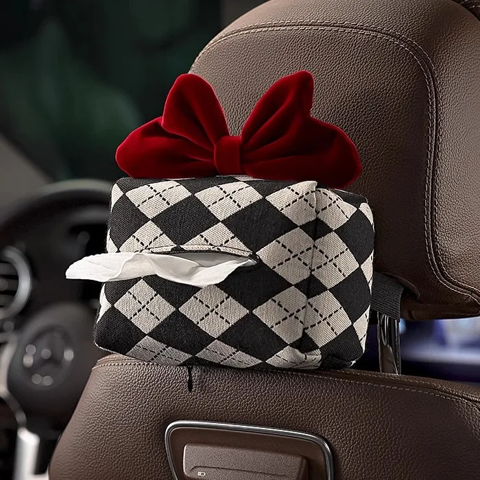 Customizable Logo Car Leather Tissue Box Hanging Car Seat Back Sunroof Visor Armrest Box Creative Paper Box Automotive Supplies