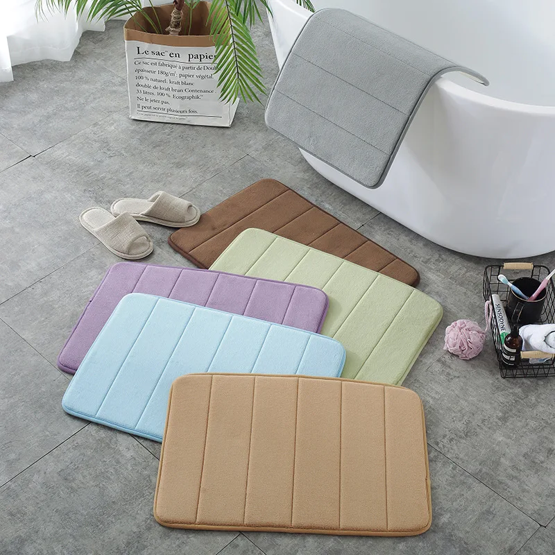 wholesale Foam Bath Mat Non Slip Machine Washable Quick Dry  Absorbent Bathroom Rugs Bath Mats for Bathroom Shower Bathroom Rug