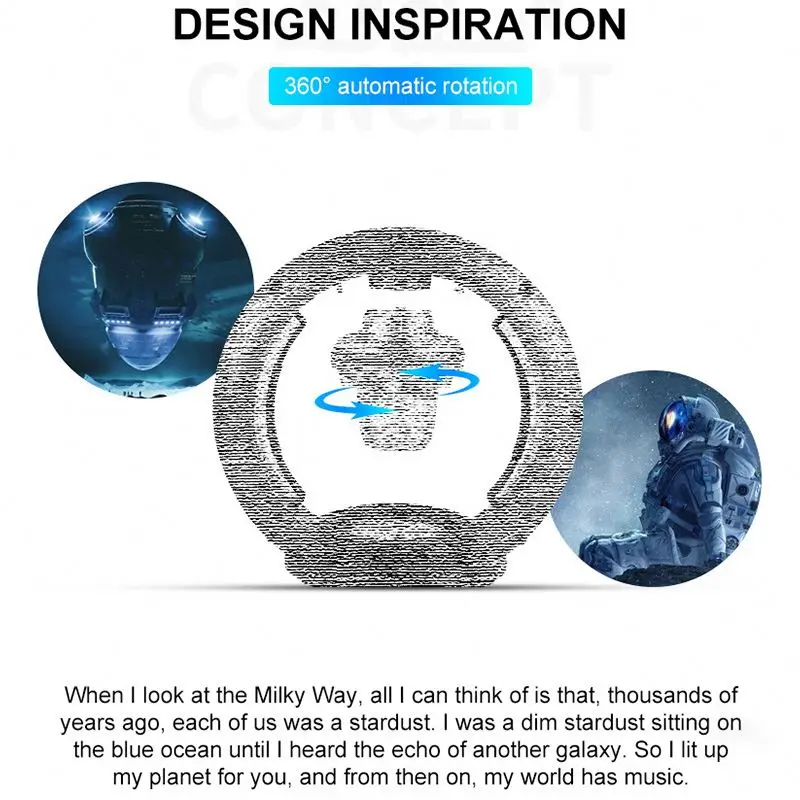 ESEEKGO Magnetic Levitation Technology Bt 5.0 Speaker Wireless Speaker Home Lighting Speaker