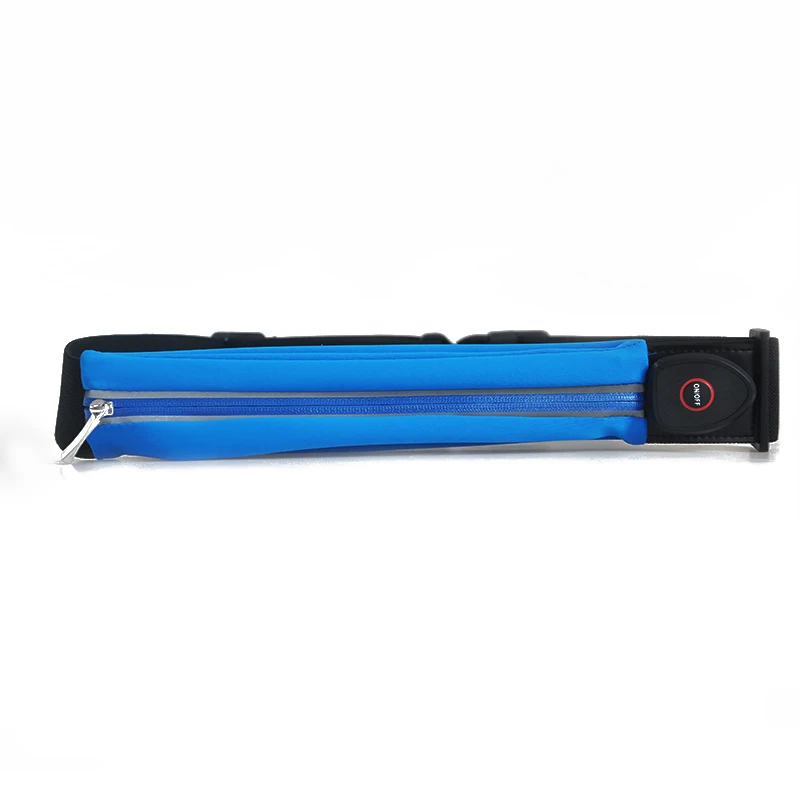 LED Light up Flashing Waterproof Running Belt USB Rechargeable Sport Waist Bag with Zipper