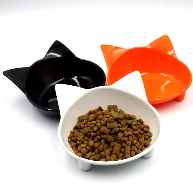 Colorful non toxic melamine abs pet feeder dog and cat bowl with anti slip silicone legs