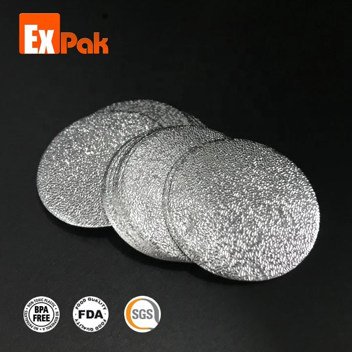 empty aluminum Piece Embossed Aluminium Foil Lid for coffee capsule