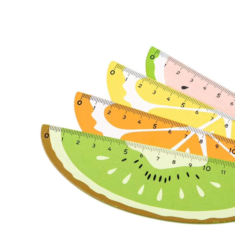 High Quality Cartoon Fruit Kawaii Cute Design School Office Using Stationery 15 cm Wood Ruler WR001
