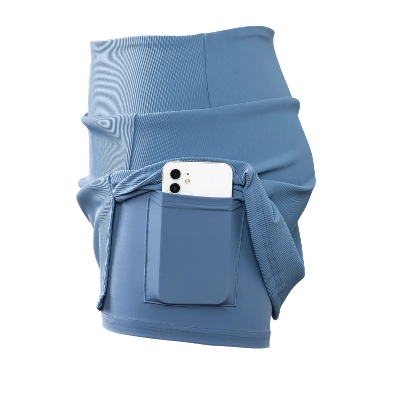 FREE SAMPLE High Waist Ribbed Yoga Pants And Bra Set Shorts Sexy Girl Netball Sport Skirt