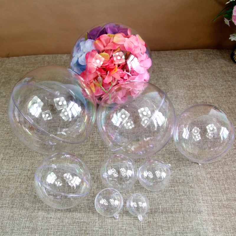 China factory 4cm 5cm 6cm 7cm 8cm 9cm 10cm 12cm 20cm 30cm 40cm acrylic clear ball with hole for sale