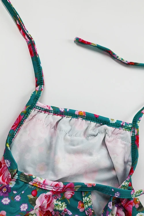 The latest girl print halter jumpsuit for 2019