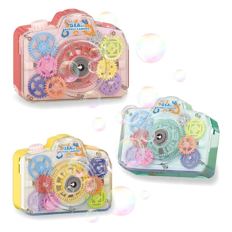 Novelty Music Light Show Gear Bubble Camera Toys Outdoor Garden Electric Bubble Machine Toy Kids Soap Water Toy