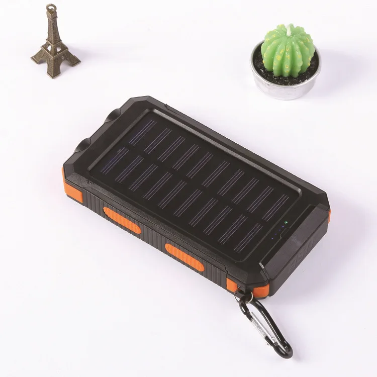 1/6 Outdoor 10000mah portable solar charger Waterproof solar mobile charger 20000mah power bank for cell phones smartphones