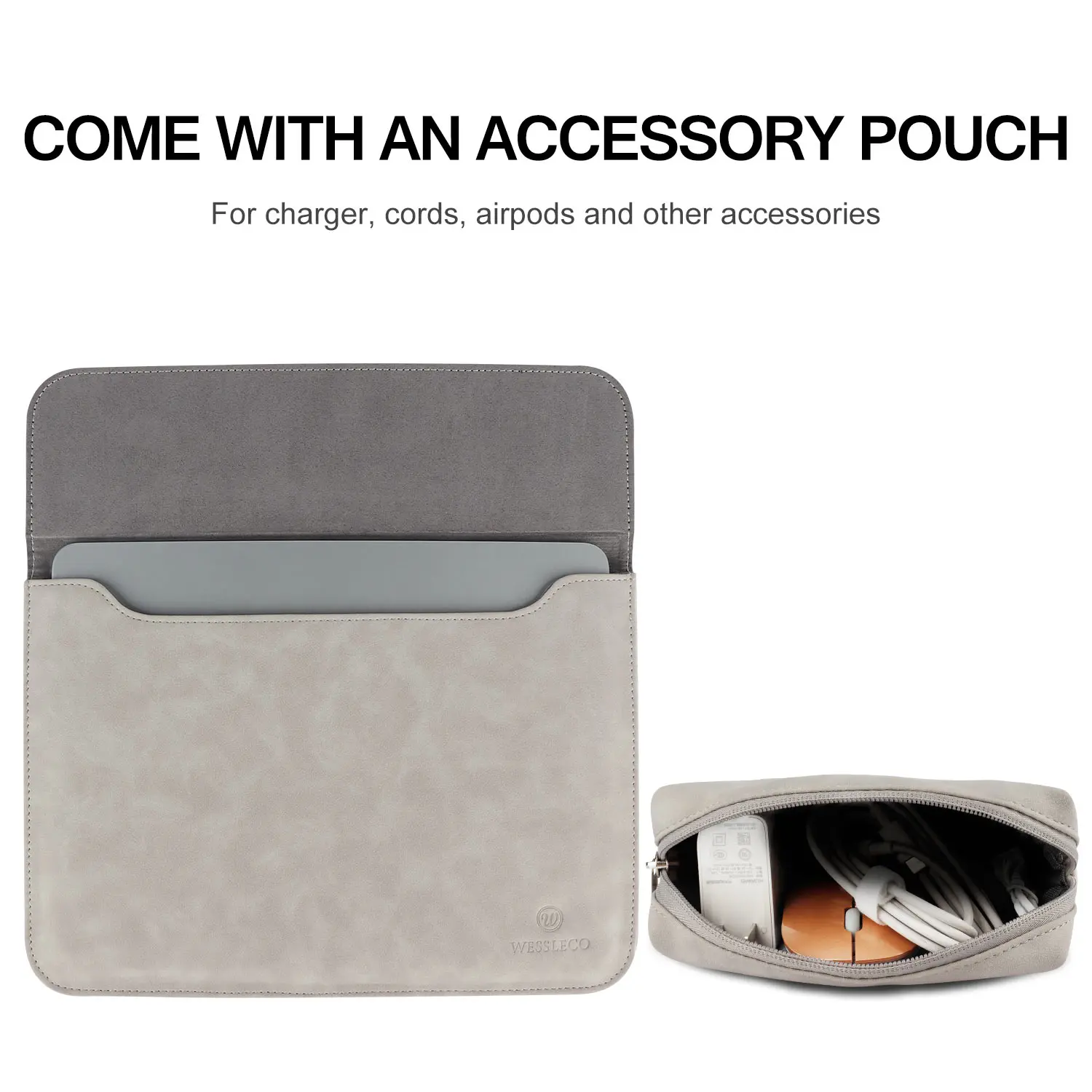 
Wessleco waterproof custom Slim fashion pu leather laptop sleeve for Macbook Pro 13 Laptop Sleeve 