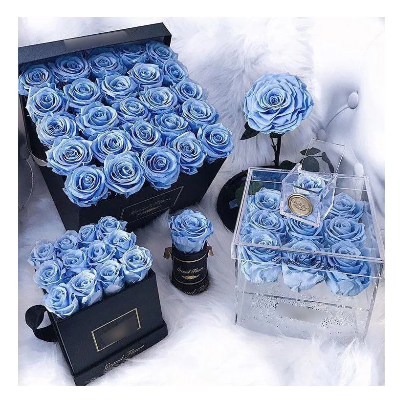Gift Box Roses Eternelles En Boite I Love You Preserved Rose Gift Set Valentin Eternal Flower Home Decoration Carton Box OEM ODM
