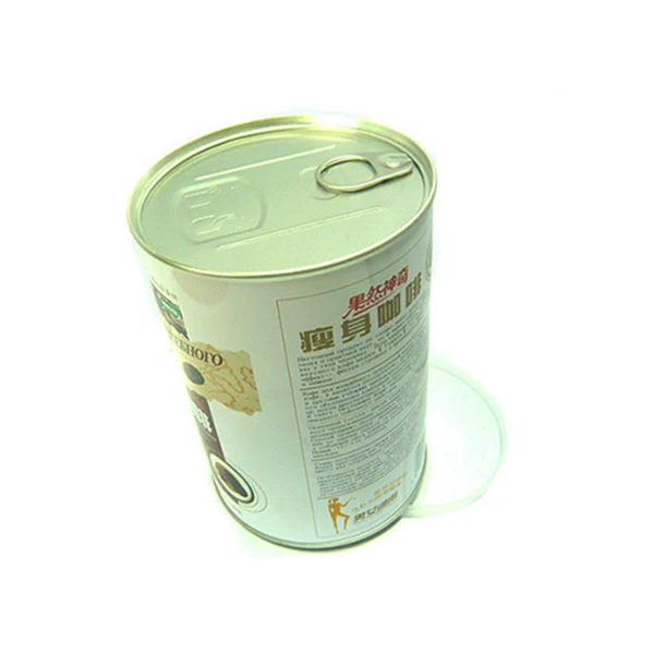 Custom coffee easy open aluminum container round tin can with lid