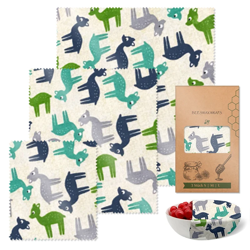 2022 Reusable Bee Wax Food Paper Organic Beeswax Wrap a Grade Food Fruit Fresh Keeping Bag Packaging Paper Card/envelope Cotton