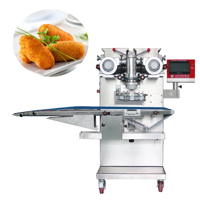 Encrusting biscuit croquetas coxinha meat pie making machine with customized mold