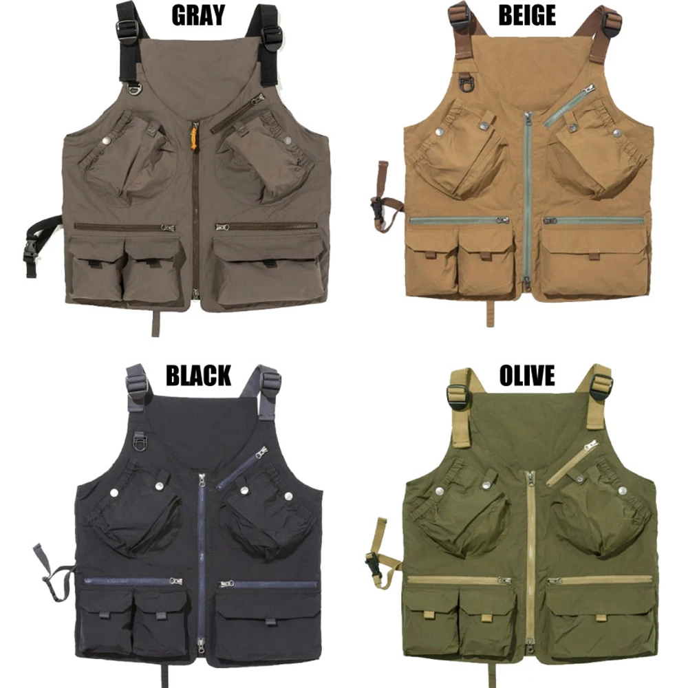 OEM Service Heavy Duty Men Utility Multi-Pocket Outdoor Big Pockets Gilet Jacket Work Wear Canvas Vest