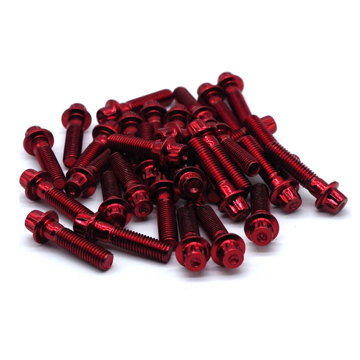 Hot Sale Alloy Steel Hardened 12 point flange split rim wheel bolt with titanium Chrome plated