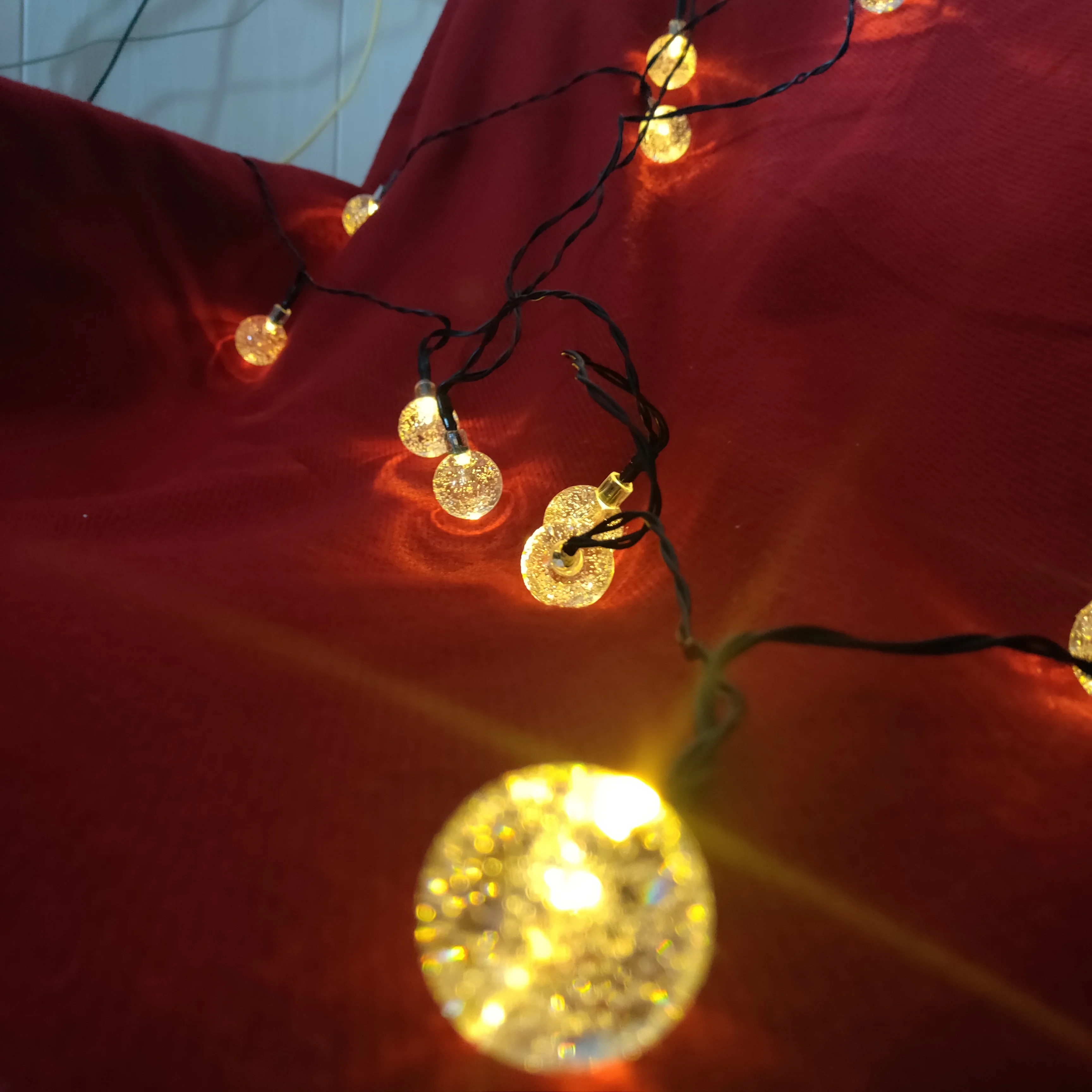 Holiday Outdoor 6M 30 LED Solar Bubble Ball Decorations String Lights For Christmas Wedding Party Street Garden Lighting