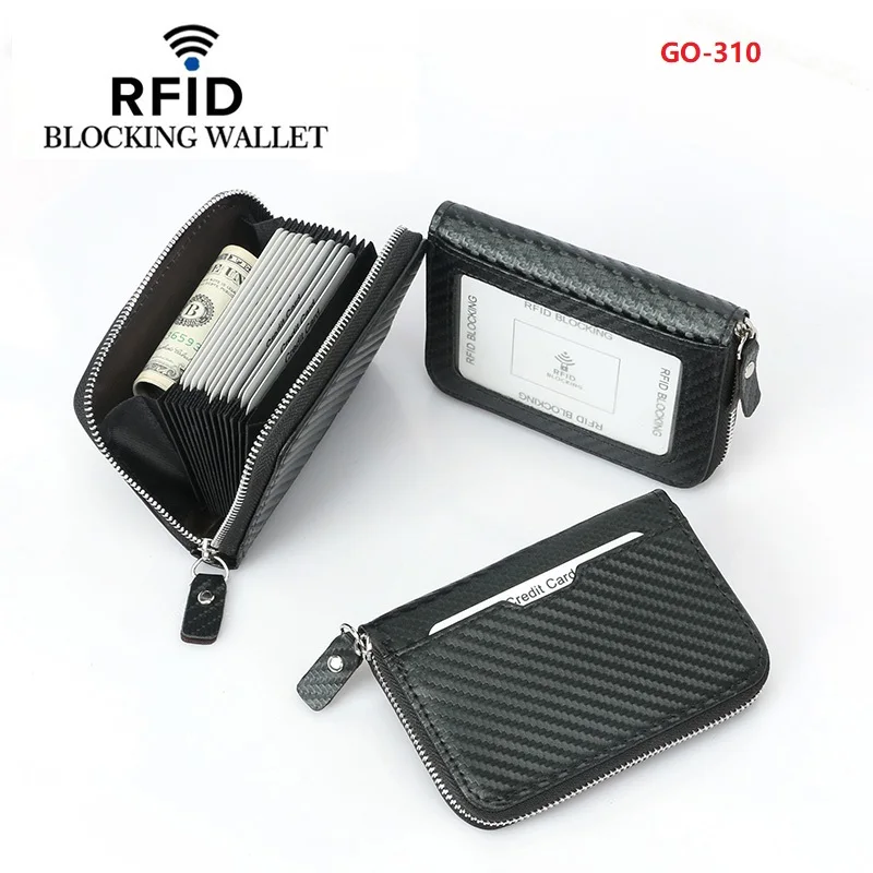  Трендовый мужской бумажник из углеродного волокна тонкий и RFID-бумажник с передним карманом портативный