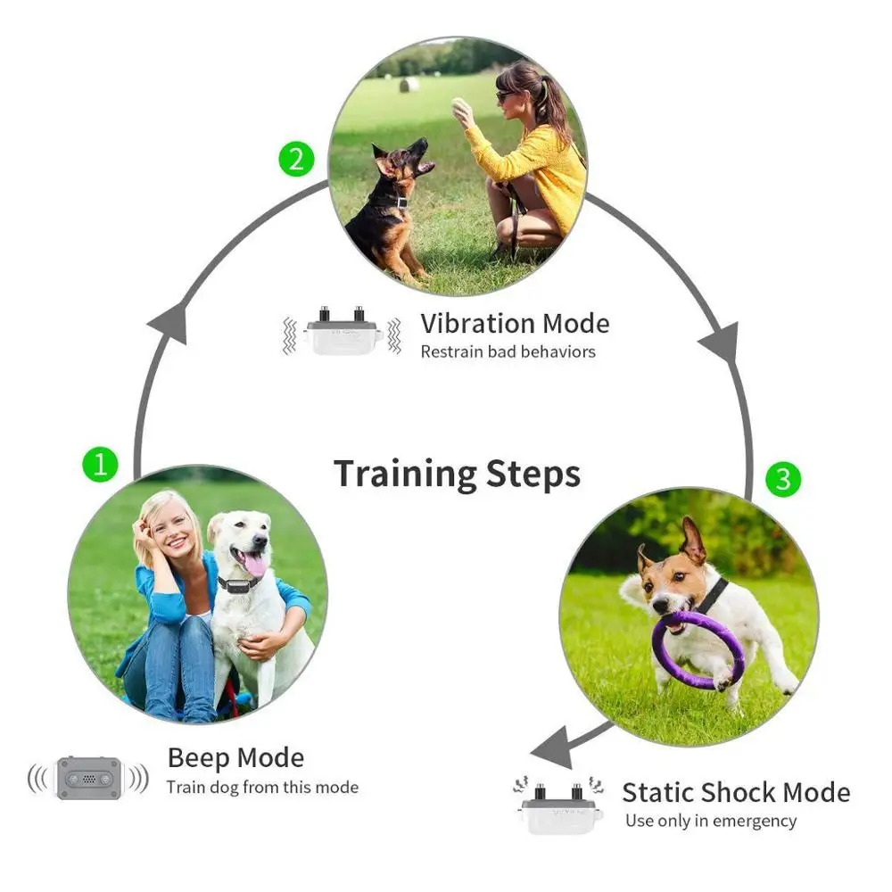 
Factory price no harm electronic shock pet dog training collar 
