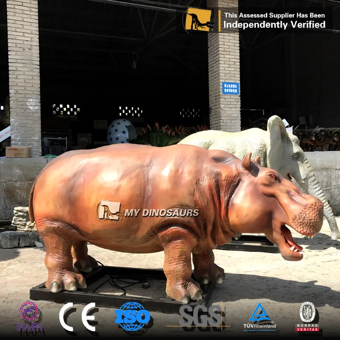 MY Dino FD025 Realistic Fiberglass Animal Statue Hippopotamus Sculpture