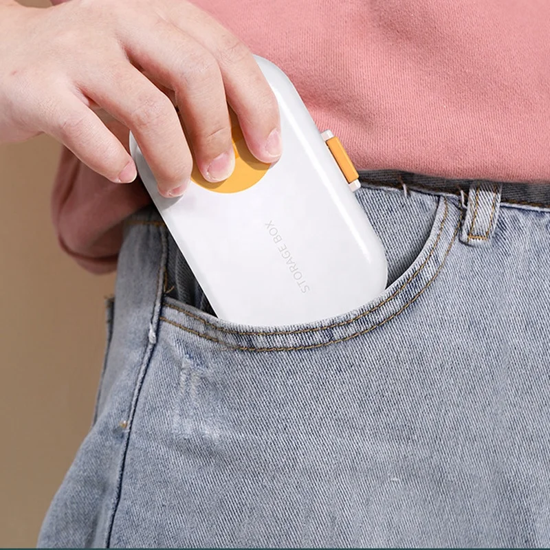 Creative Plastic Portable Mini Tablet Medicine Crusher with Blade Drug Dispensing Grinder Storage Case Pill Cutter Box