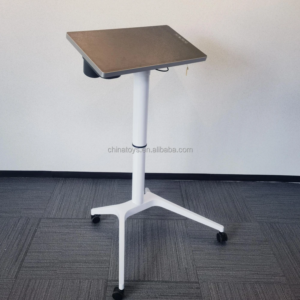 Modern high performance Power over Ethernet pneumatic lifting lecture table light podium for smart classroom & training room