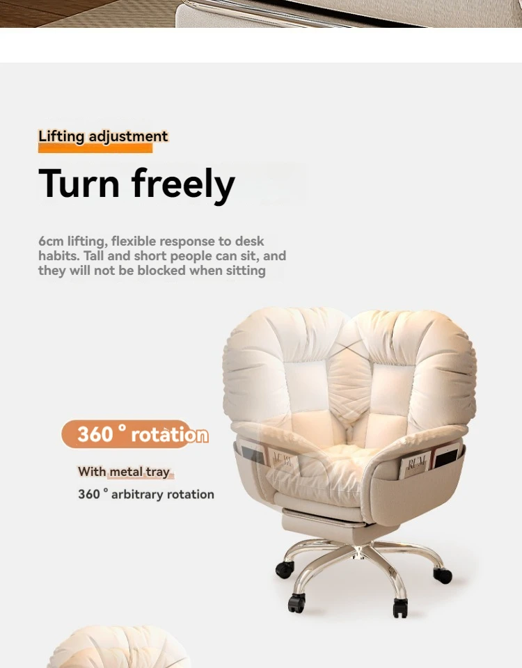 2024 YOUTAI best selling cloud white fabric reclining ergonomic swivel chair for office