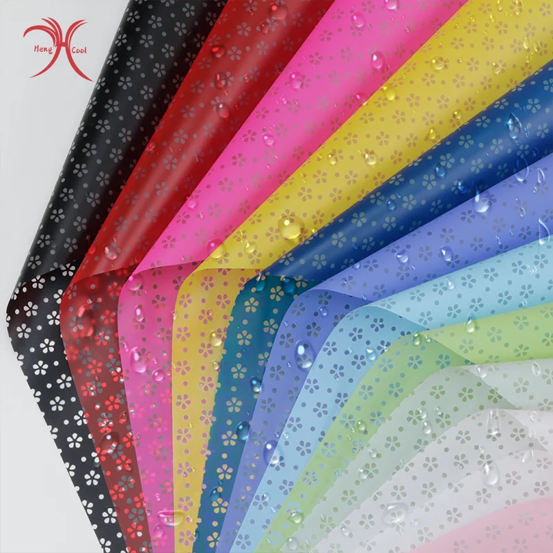 Hot Sale Korean Plastic Waterproof Hollow Design Packing Paper Printing Flower Bouquet Wrapping Paper for Gift Party