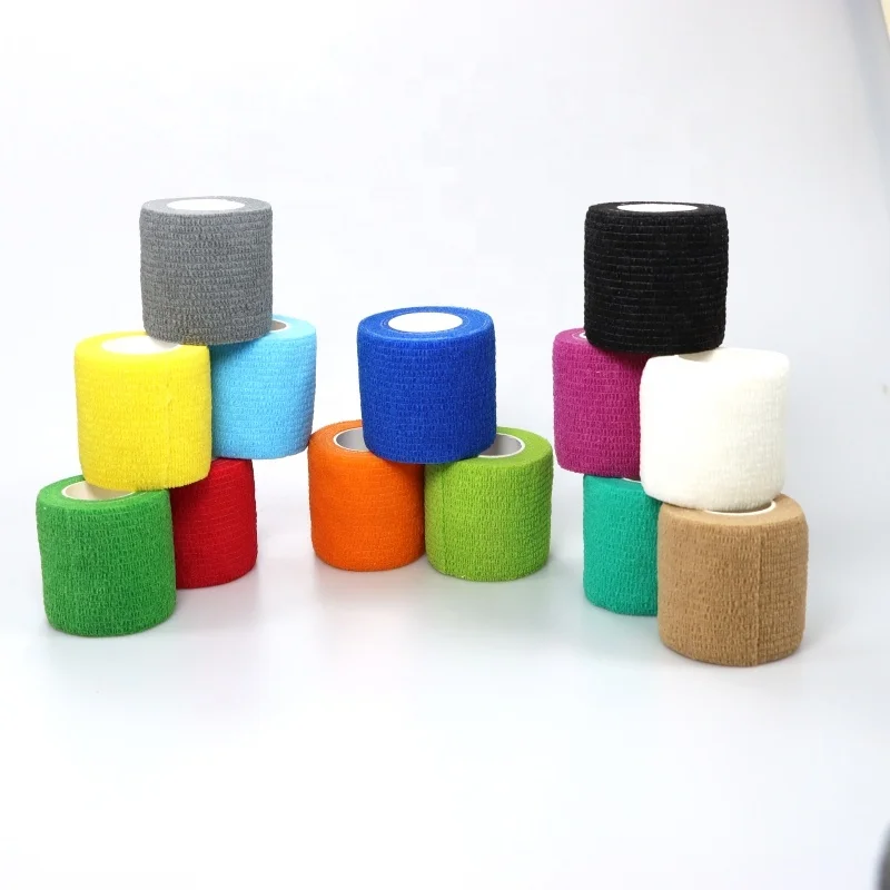 Self Adhesive Sports Football Elastic Nonwoven Anti Slip Cohesive Bandage