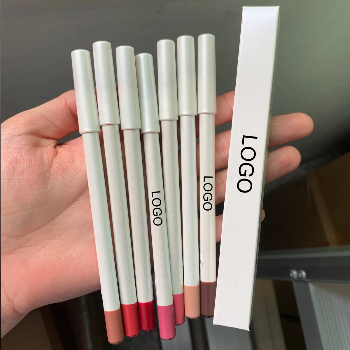 Amazon hotsale waterproof smooth vegan custom logo lip liner private label pencil