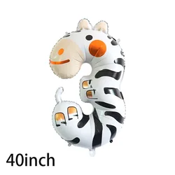 New 40inch Animal Number Balloons Happy Birthday Foil Number Balloons