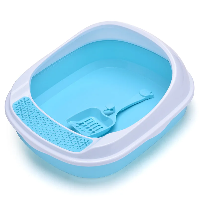 Wholesale Custom Eco-friendly Durable Cat Litter Box with Litter Scoop Cat Litter Tray Cat Toilet