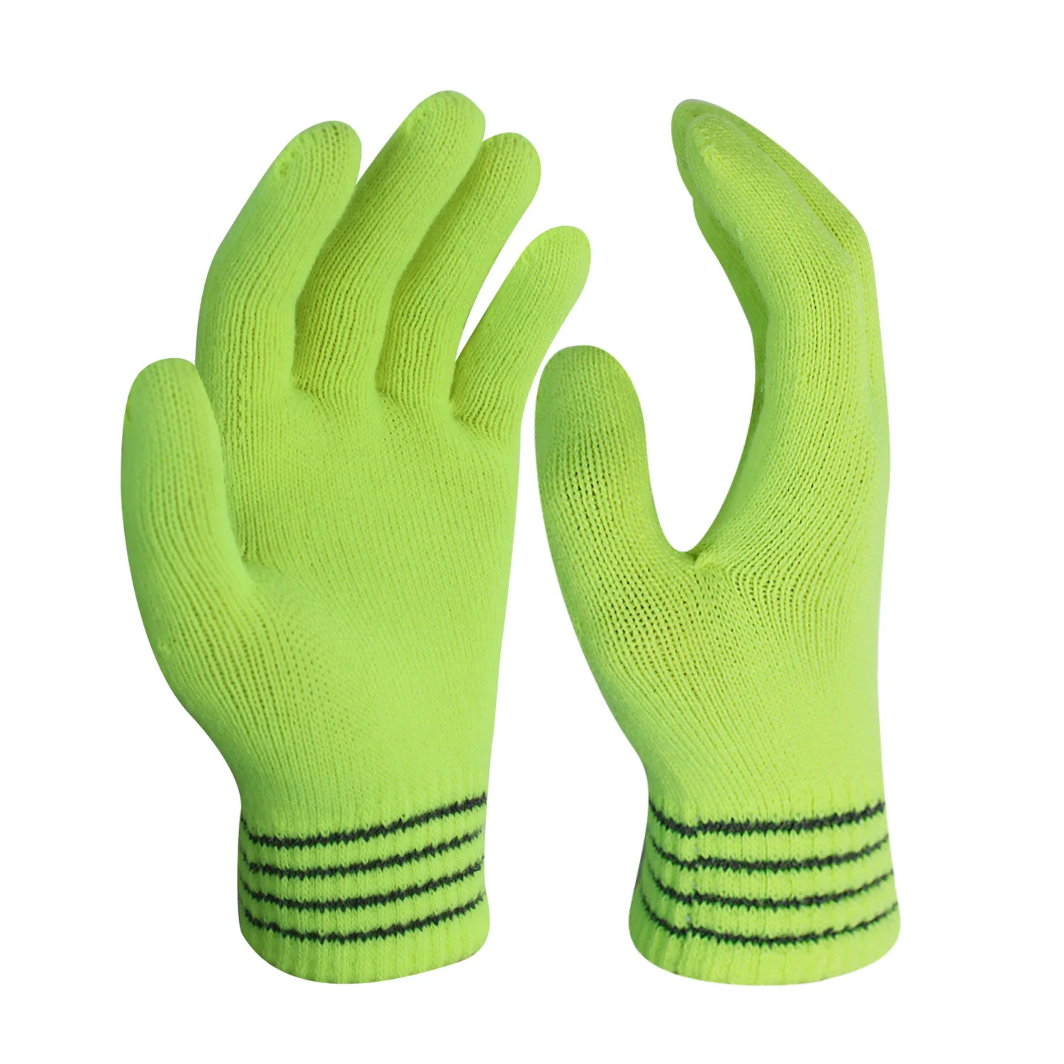 Magic Knit Gloves With Reflective yarn  Full Finger Reflective Stripe Gloves Soft Stretchy Knit Mittens