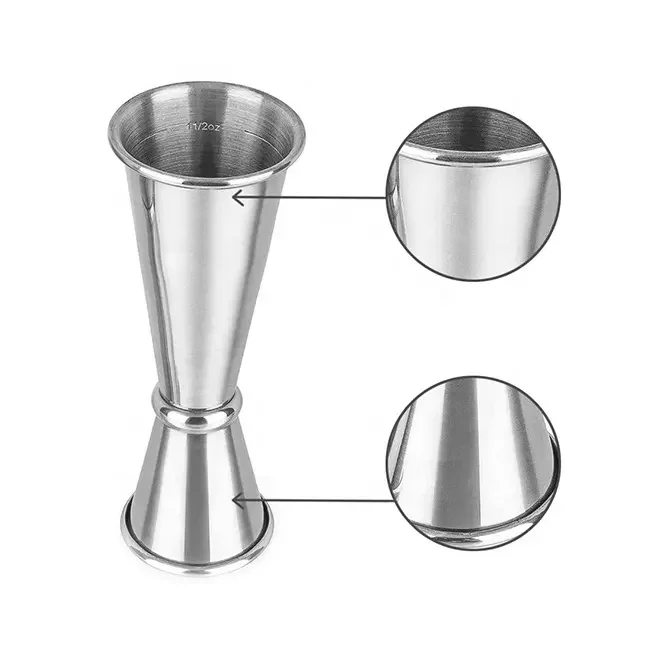 CAMOL Premium Stainless Steel Cocktail Jigger 1/2oz Double Side Cocktail Bar Measuring Mixer Jigger Bartender Tool Measuring Cup