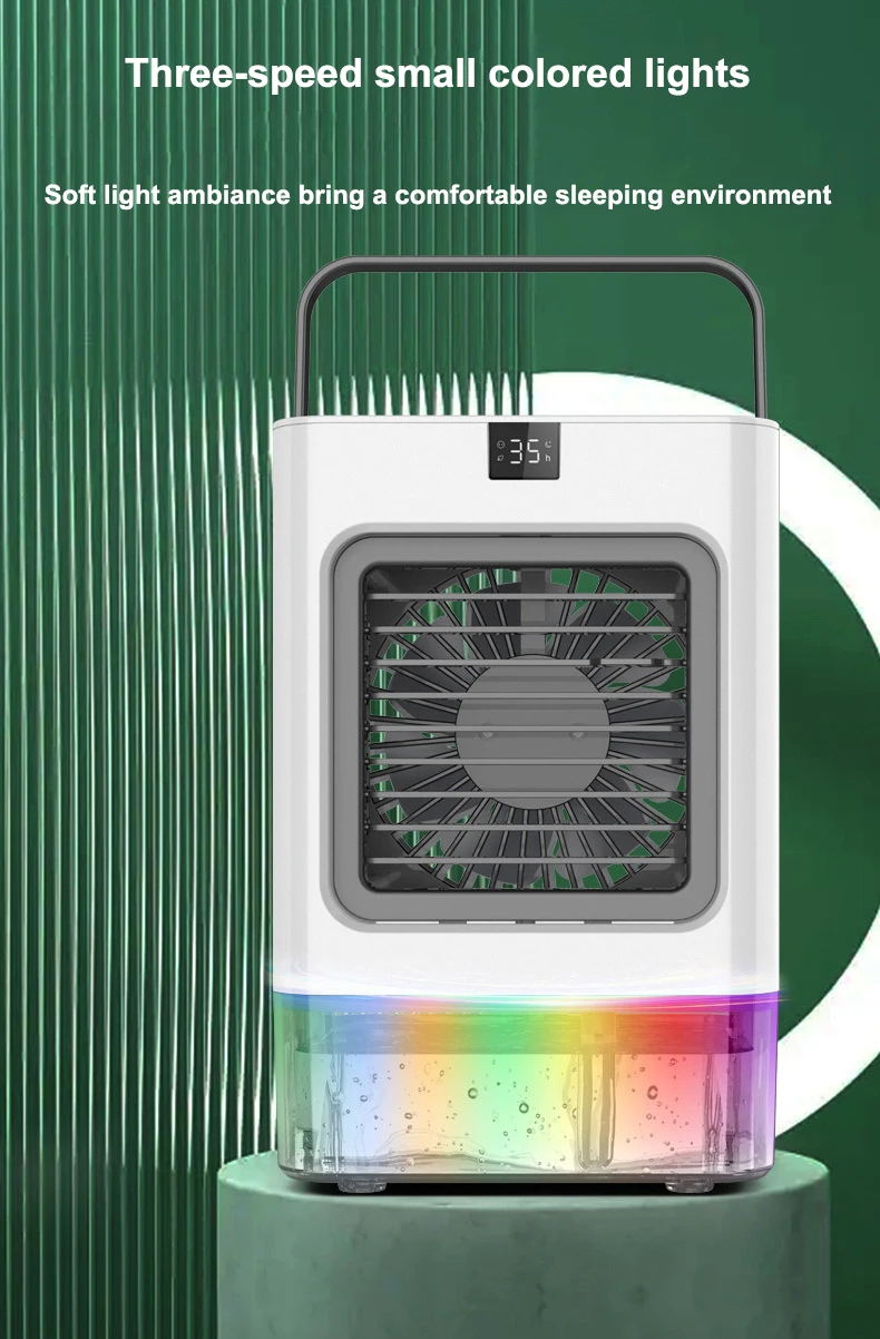 Rapid Down Temperature Water Cooling Fan Portable Home Office Air-conditioner Cooler Fans Desktop Air Cooler Fan  Cooling