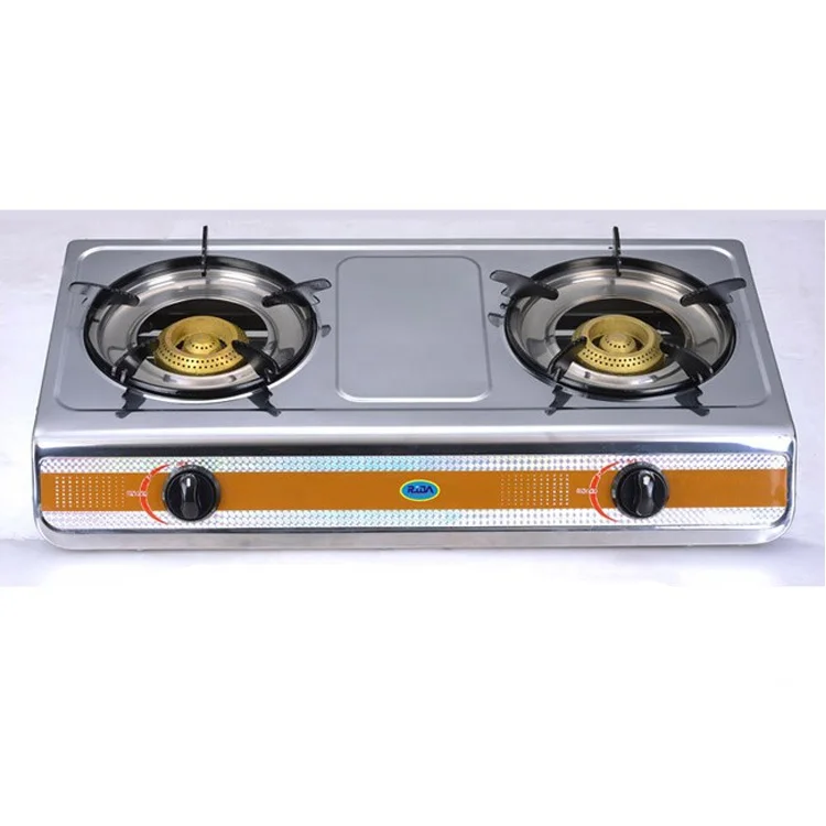 Двухуровневая горелка высокого давления для кемпинга, фургон из нержавеющей стали, кухонная плита, газовая плита