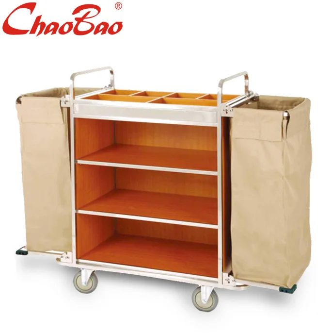 CHAOBAO D-019 Тележка из нержавеющей стали для обслуживания гостевых комнат тележка уборки ресторанов отелей