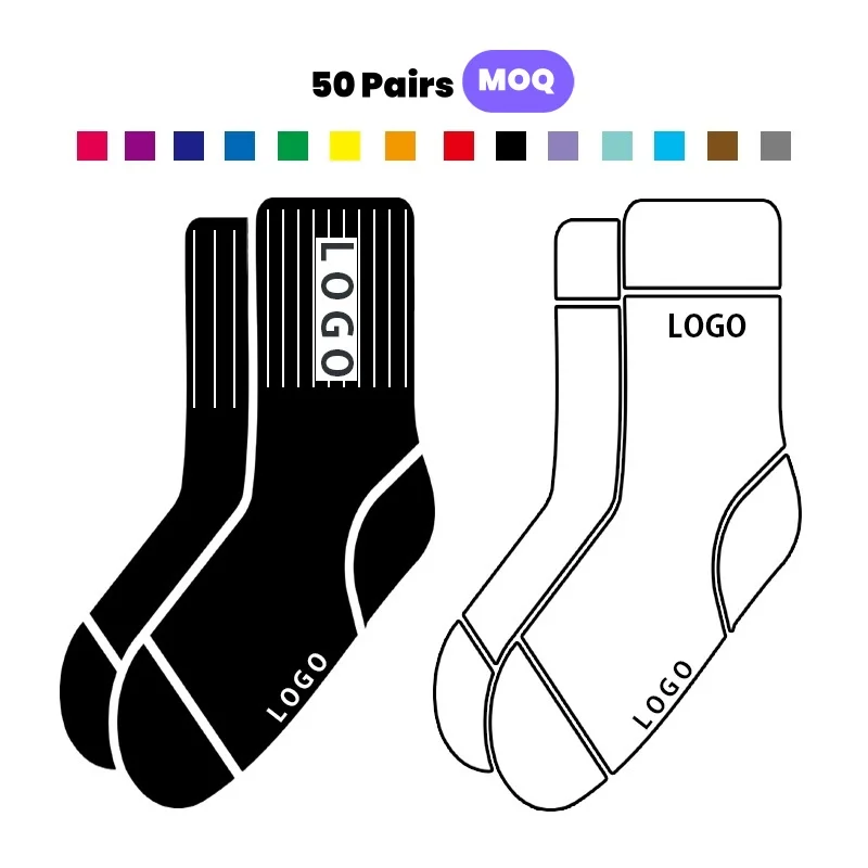 Custom Low MOQ 100% Cotton Breathable Manufacturer High Quality Low Price Sweat Absorbent Unisex Socks