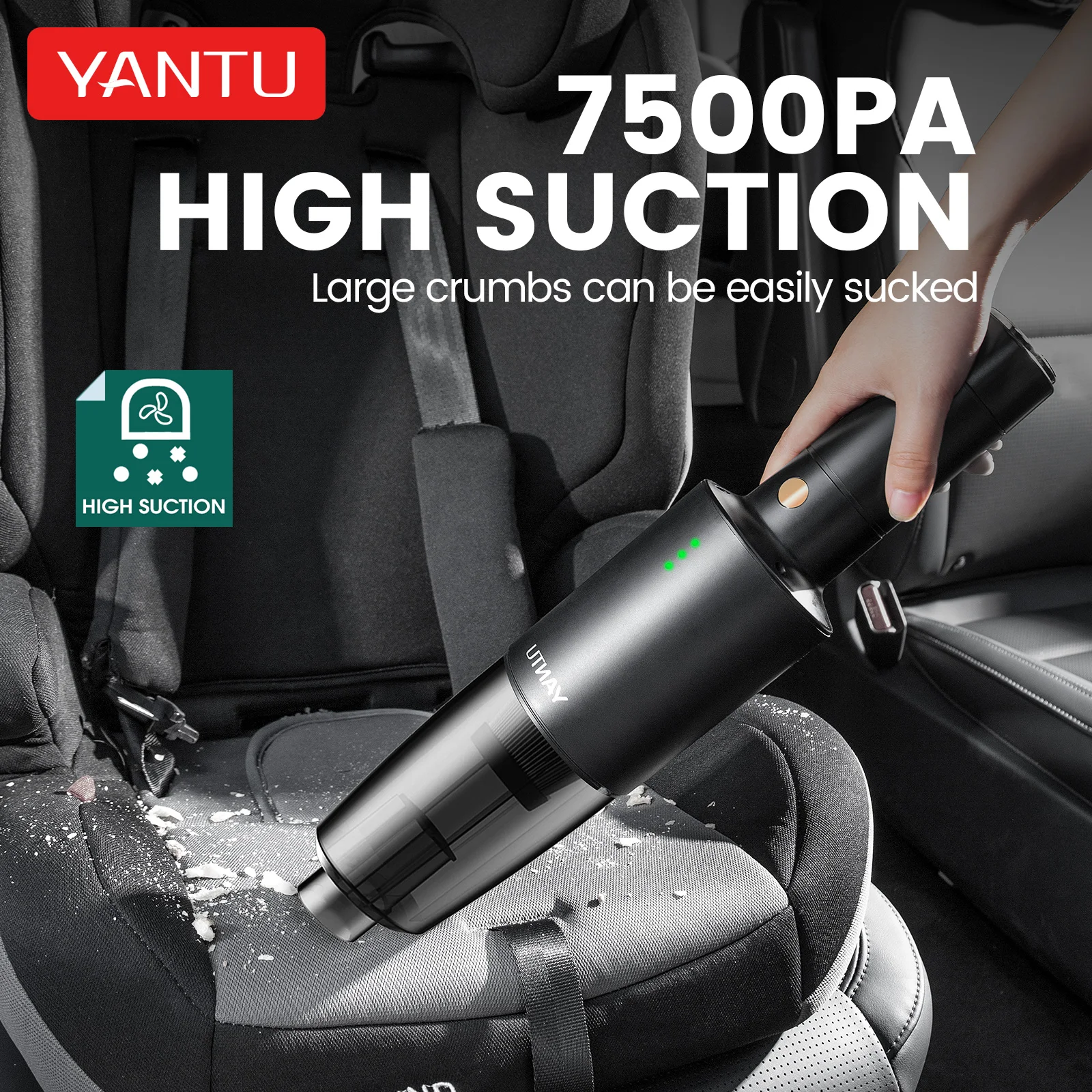 Беспроводной автомобильный пылесос YANTU V31 7000 па 12 В портативный с