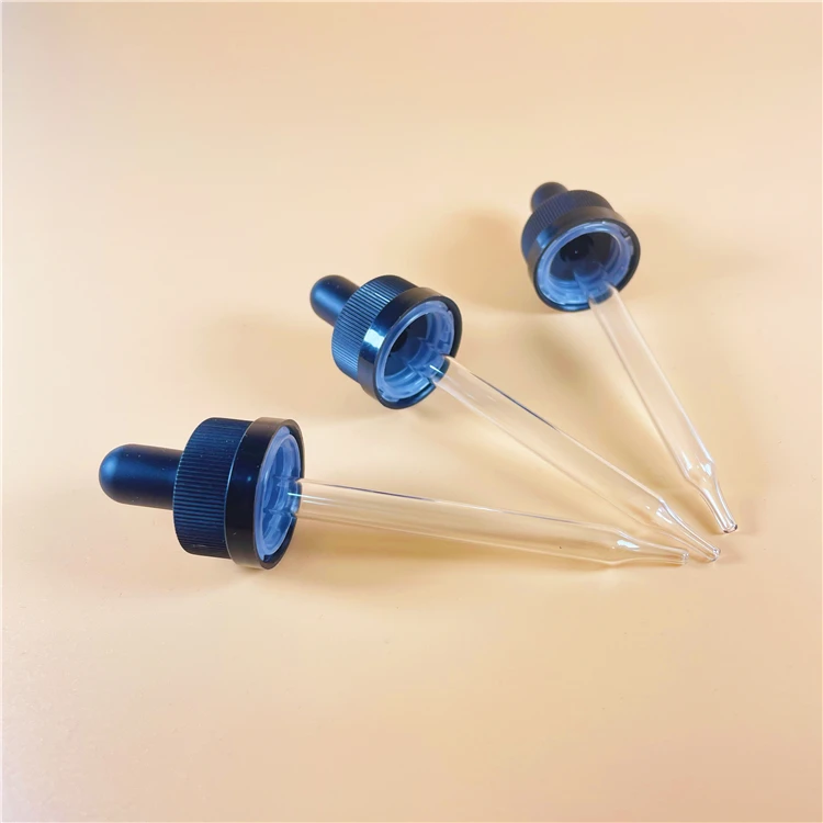 wholesale 18mm glass dropper cap with plastic lid for 15ml 30ml essential oil bottles