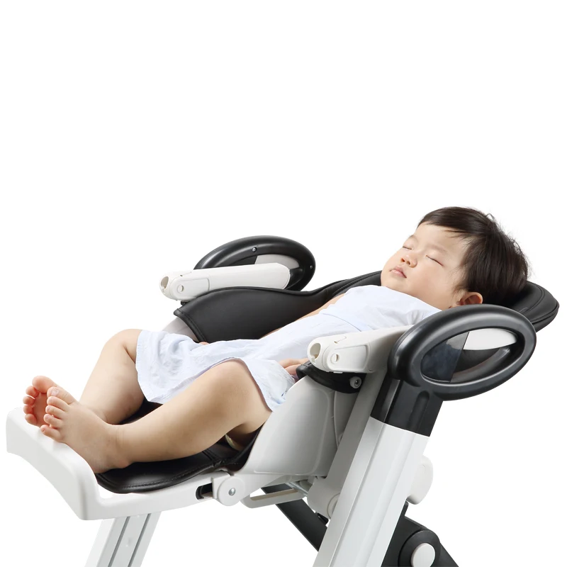 Luxury PU fabric kids folding highchair baby feeding high chair