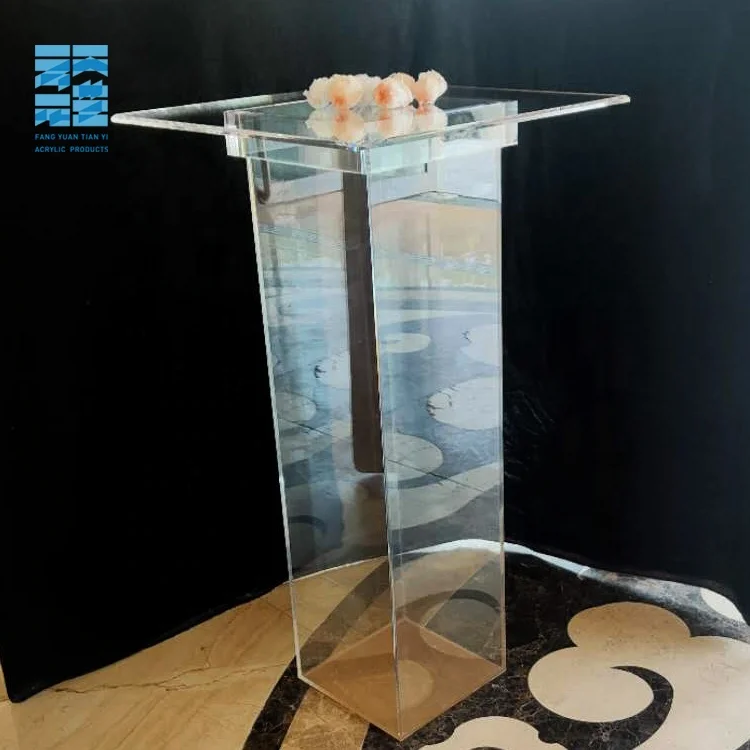 Manufacturer factory supplier clear high top cocktail tables acrylic bar table