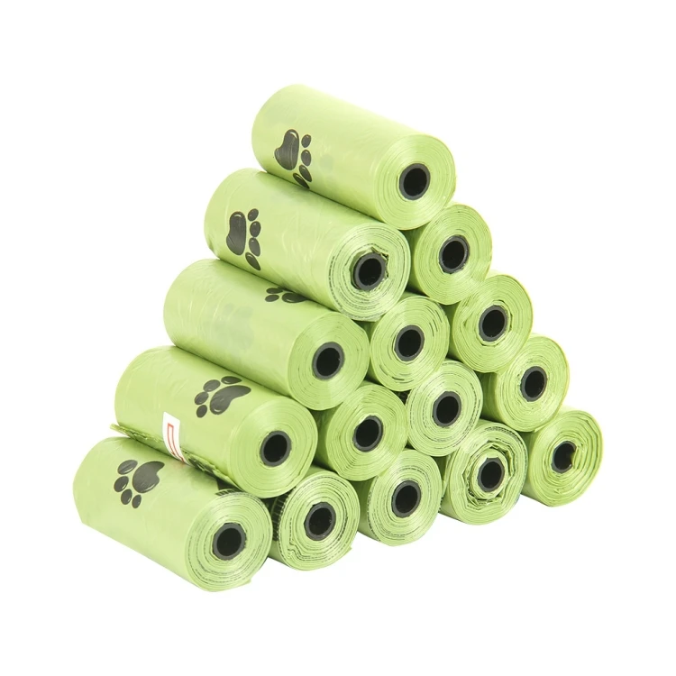 EPI Fully Compostable Disposable Poo Bag Customized Pet Biodegradable Corn Starch Dog Poop Bag Vest Handle Dog Poo Bags