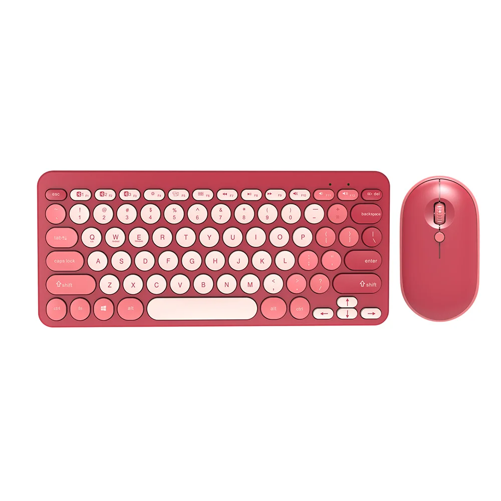 2023 Popular Ultra Thin Slim Three color mixing Punk keycap 2.4G wireless Keyboard  Mouse Combos