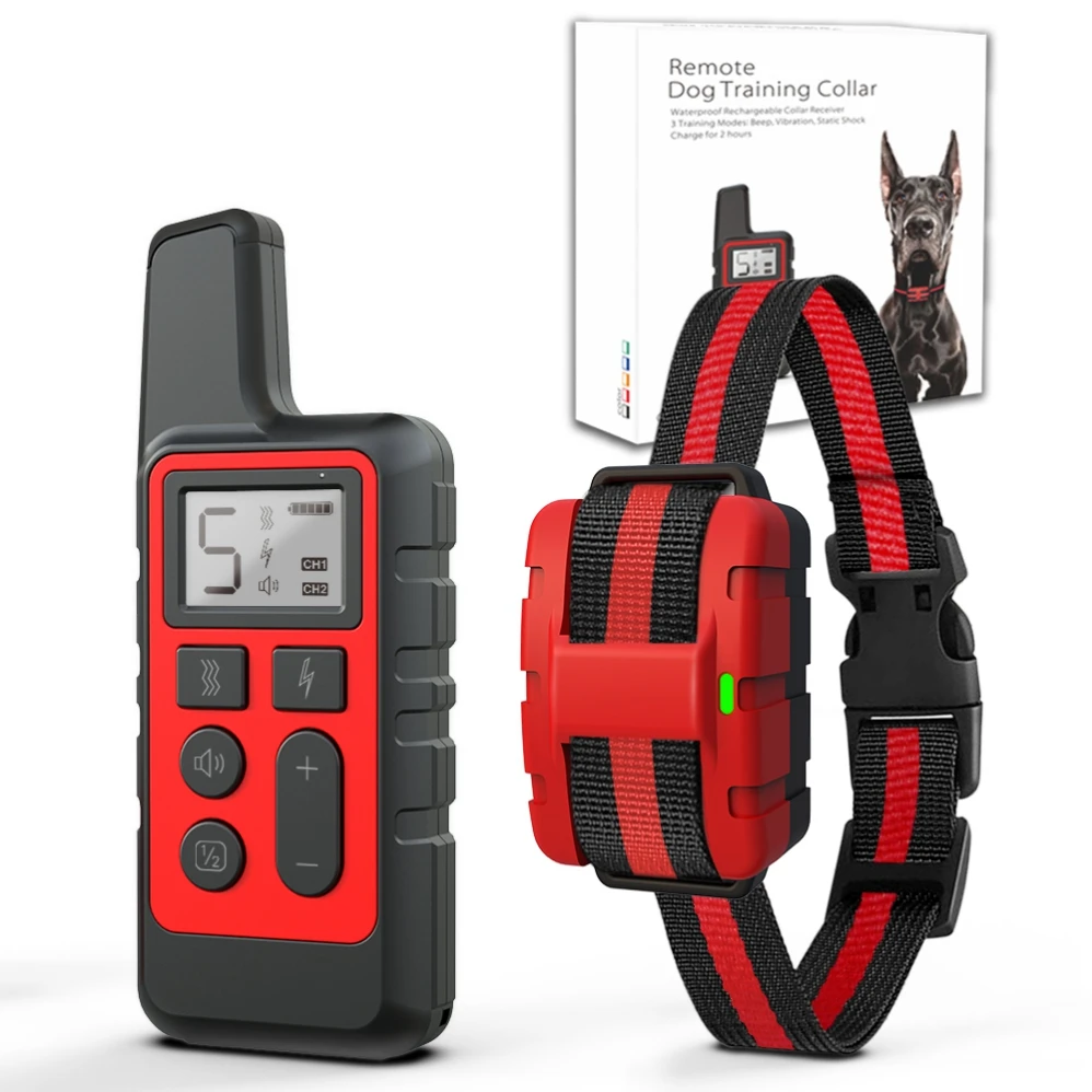 
Rechargeable waterproof dog training collar remote electric anti bark dog training collar 