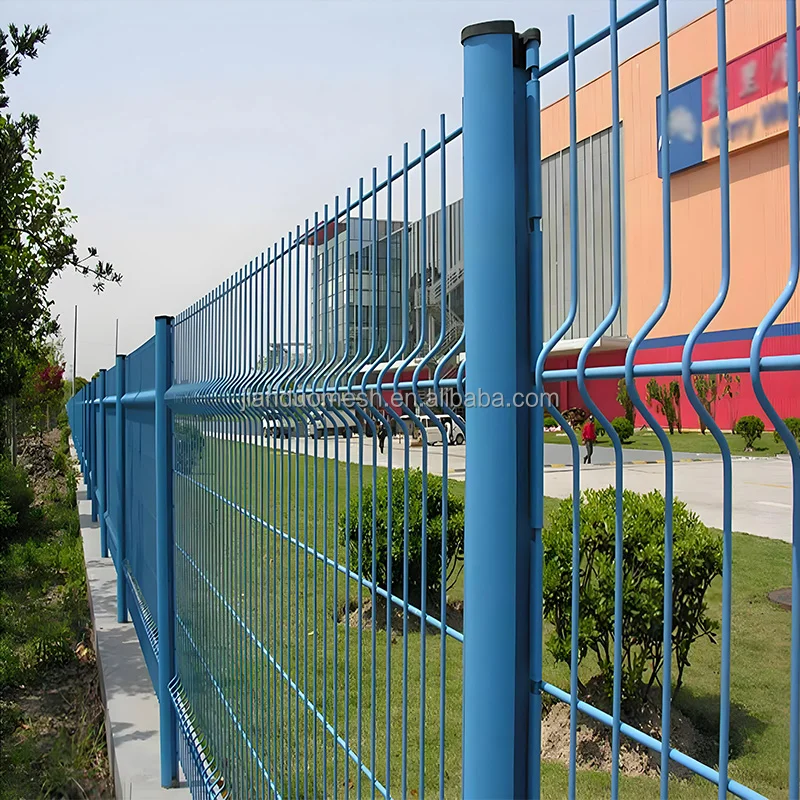 Color Painted Triangle Bending 3D Galvanized Welded Wire Mesh Fence Panels