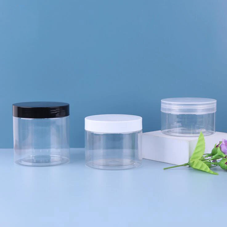 Manufacturer Wholesale 100ml 200ml 300ml Clear Plastic Cosmetic with Custom Screw Top Jar